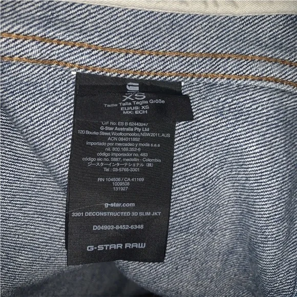 G-Star RAW Jean Jacket 3301 Faded Stone Denim Men’s Size XS - Picture 5 of 5